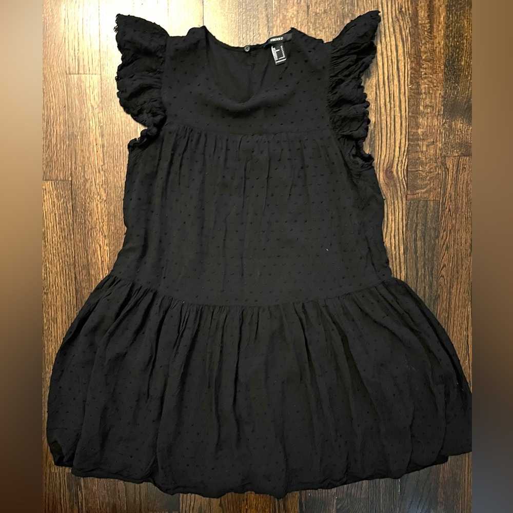 Forever 21 Black With Raised Dot Texture Kids Dress